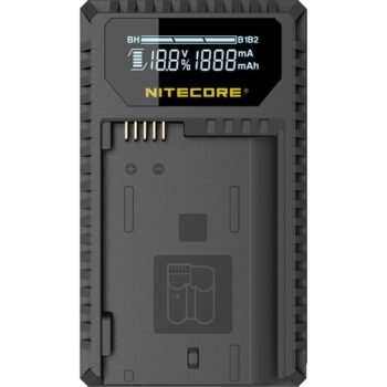 Nitecore UNK1 Dual-Slot USB Travel Charger for Nikon EN-EL14, EN-EL14a, and EN-EL15 Lithium-Ion Batteries