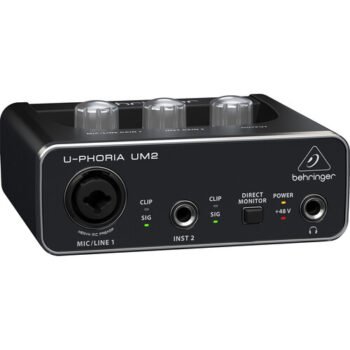 Behringer U-PHORIA UM2 2x2 USB Audio Interface with XENYX Mic Preamplifier